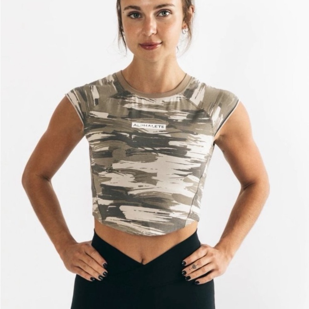 Set of 3 Alphalete Camo Velocity Crop Tops